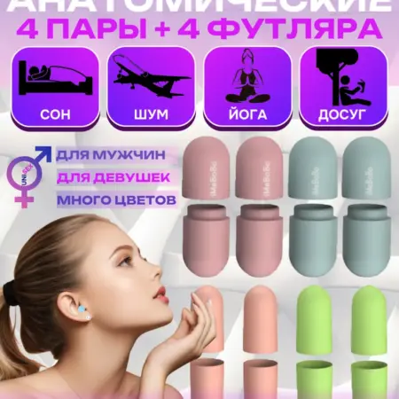 Беруши для сна противошумные многоразовые. BEAUTYCOOL Professional