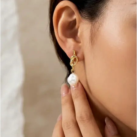 Серьги с жемчугом гвоздики. Missevee