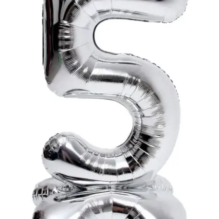 Надувной шар-фигура "Цифра 5" 50" на подставке, для фотозоны. KoroBoom Shop