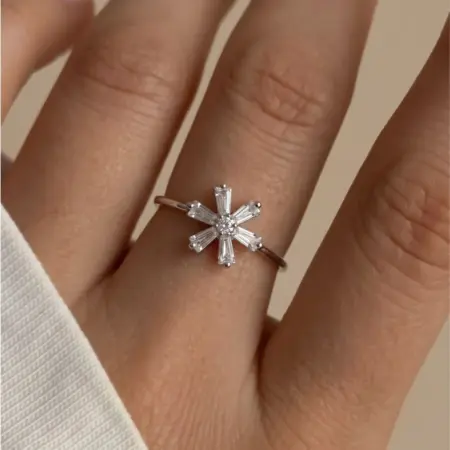 Кольцо безразмерное на фалангу бижутерия серебристое тонкое. ViLeSA