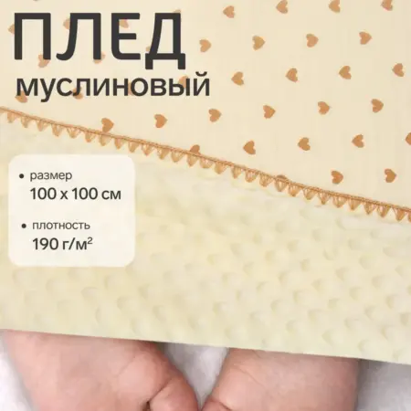 Плед для новорождённых муслиновый в коляску на выписку. Сима-Ленд - Модный