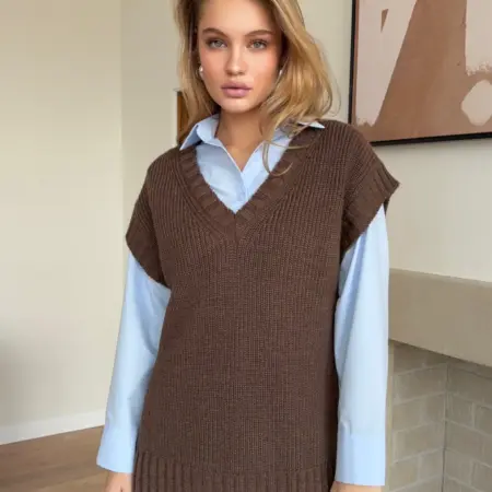 Вязаный жилет теплый трикотажный. Сити Текс