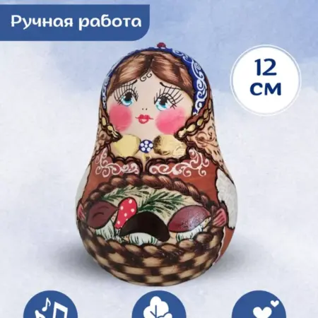 Неваляшка для малышей игрушка деревянная 12 см. wood toy