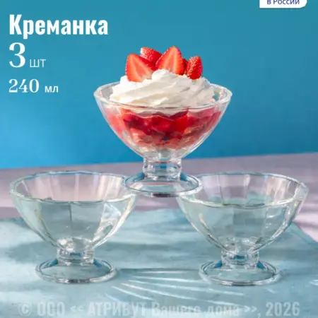 Креманки для десерта и салата Виктория набор 3 шт. АРКА