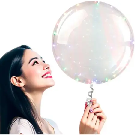 Воздушный полимерный светящийся шар 20" шарик на палочке. KoroBoom Shop