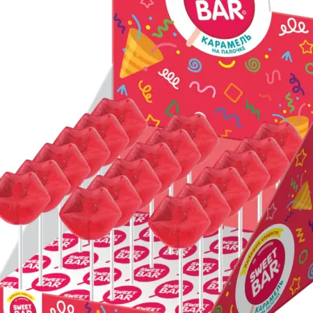 Карамель на палочке в виде Губ, 20 шт по 15г. Уголок сказки