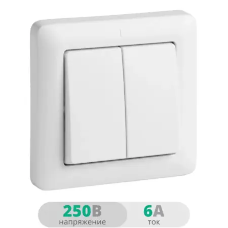 Двухклавишный выключатель внутренний Хит Шнайдер. Магазин VIBES