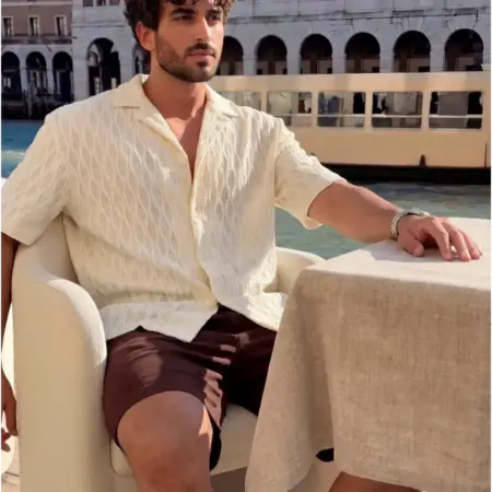 Рубашка летняя стильная old money. Kulibili