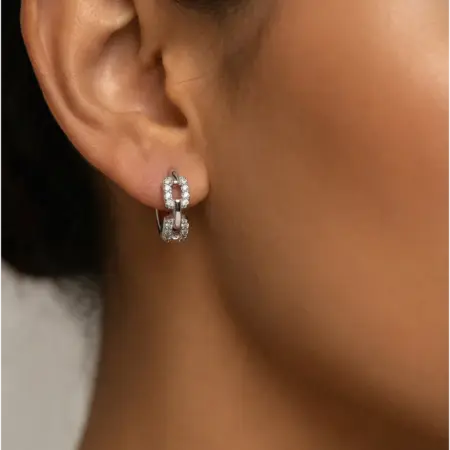 Серьги кольца маленькие с камнями, бижутерия. Evermiss