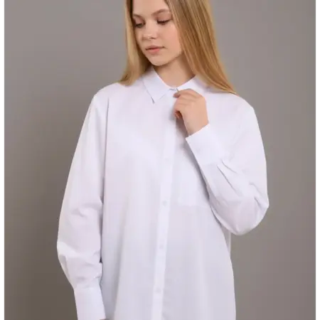 Рубашка школьная оверсайз с длинным рукавом. macio