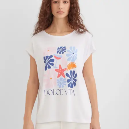 Футболка свободная с рисунком и надписью. Герри Вебер