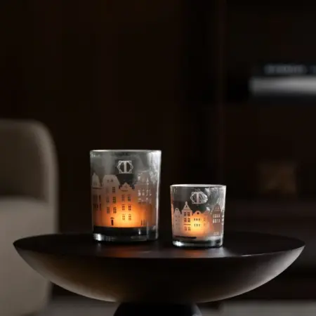 Подсвечник стеклянный новогодний, в подарок, 8х7,3 1шт. Togas