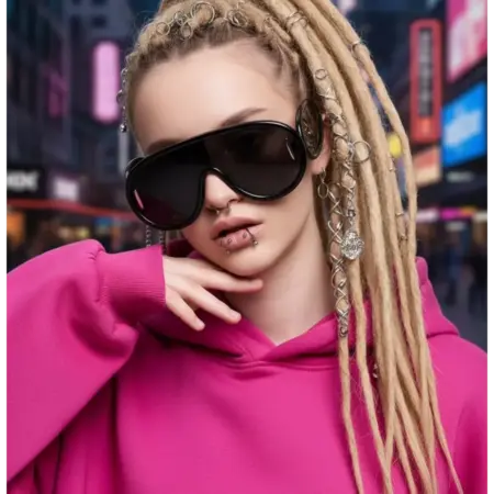 Очки маска спортивные солнцезащитные y2k с широкими дужками. Никонэйд