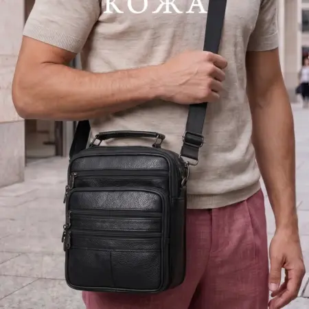 Сумка через плечо кожаная. ACACIA