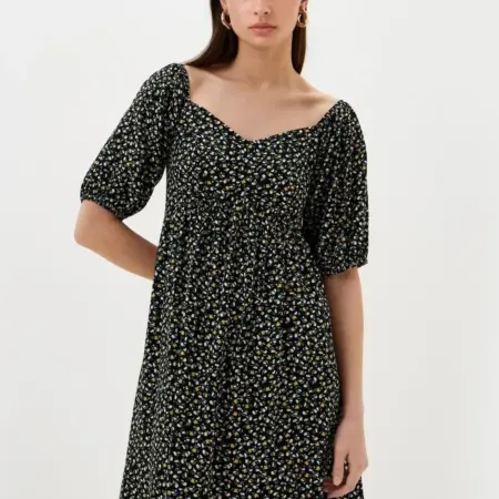 Платье-крестьянка в цветочек, короткий сарафан легкий. Obba