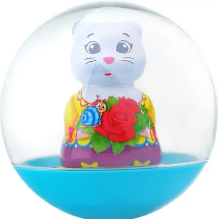 Детская погремушка неваляшка Кошечка игрушка ванька-встанька. KoroBoom Shop