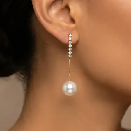 Серьги бижутерия длинные висячие жемчуг. Missevee