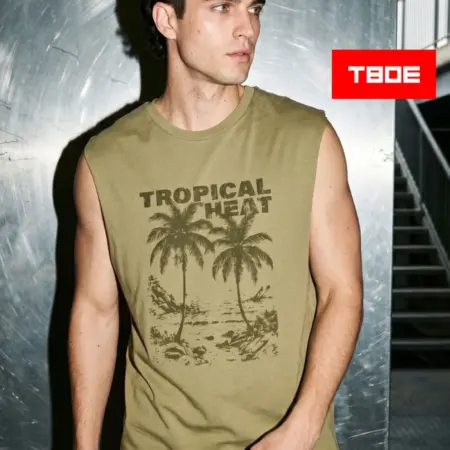 Футболка без рукавов с принтом пальм. ТВОЕ