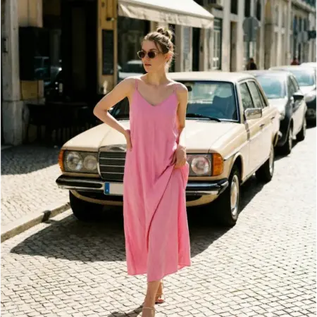 Сарафан-трапеция летний из жатой ткани. ТВОЕ