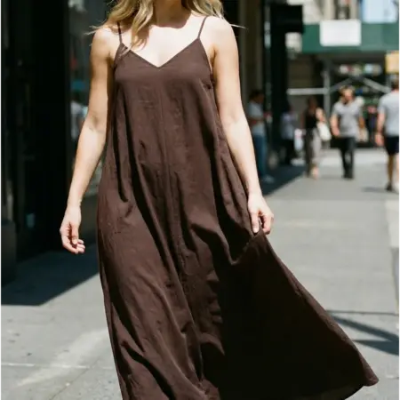 Сарафан-трапеция летний из жатой ткани. ТВОЕ