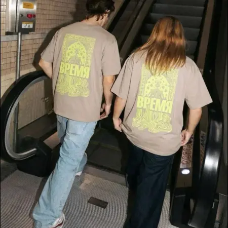 Футболка оверсайз с принтом удлиненная. HOME STYLE