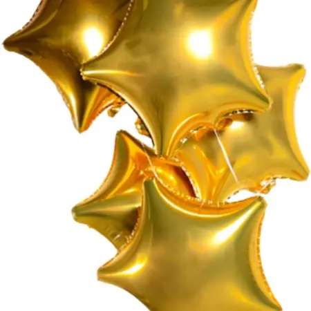 Воздушные шары фольгированные Звезда 19" без рисунка 5 штук. KoroBoom Shop