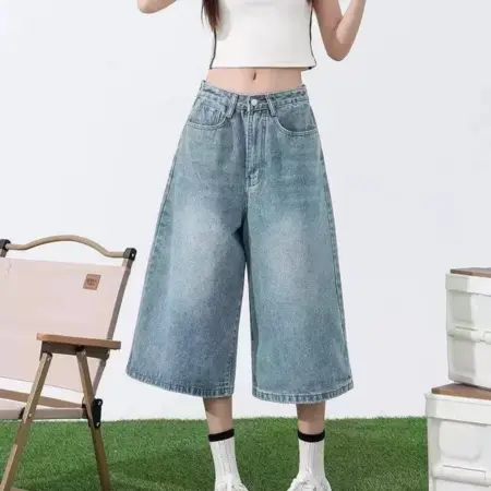 Шорты бермуды джинсовые багги удлиненные джортсы y2k. PRESSURE