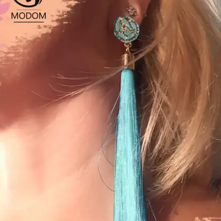 Вечерние длинные сережки нити со стразами для подростков. MODOM