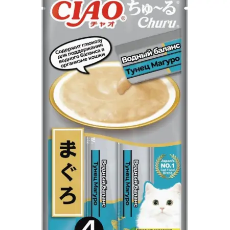 Лакомство-пюре для кошек тунец Магуро Водный баланс 14г *4шт. Всё для животных