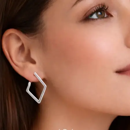 Серьги ромб оригинальные бижутерия геометрия тренд 2026. 404 Style