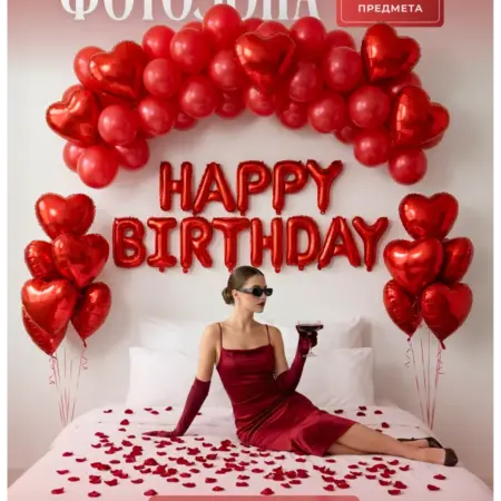 Фотозона на день рождения с лепестками. Rimili