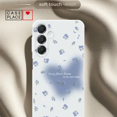 Чехол на A16 с цветочками белый. Case Place