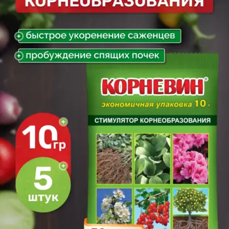 Удобрение Корневин СП, стимулятор роста 10г, 5шт. Dinastika