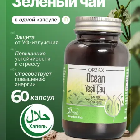 Экстракт зеленого чая для молодости и красоты 60 капсул. ООО НАТУРВОКС