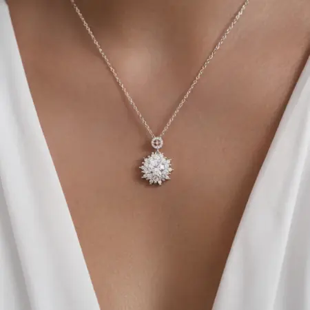 Колье на шею бижутерия цепочка с подвеской. TIFITY