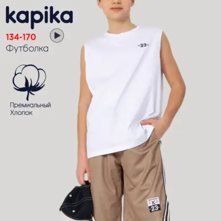 Футболка оверсайз детская подростковая с принтом хлопок. Kapika