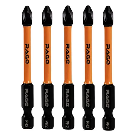 Биты для шуруповерта торсионные S2 PH2 x 70 мм 5 шт. RAGE tools