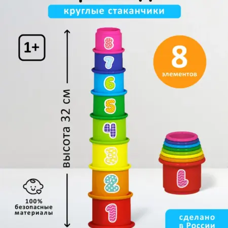 Пирамидка детская с цифрами. Производство игрушек STELLAR