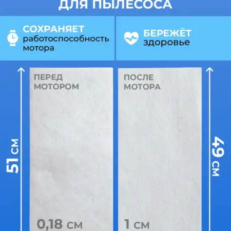 Фильтр для пылесоса универсальный 2 шт 24х51 24х49 G4. ПРЕфильтр