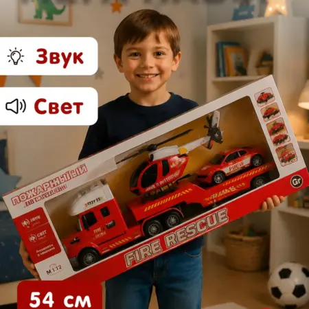 Детская машинка пожарный автовоз со светом и звуком. ИП Ероклинцев В.В.