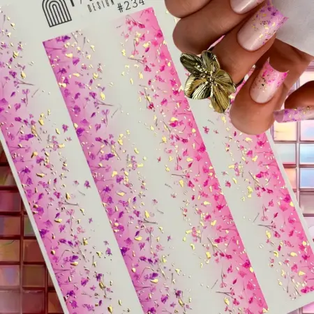 Слайдеры наклейки для ногтей летние цветы. NAILS MARKET