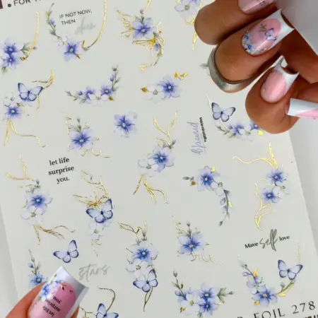 Слайдеры наклейки для ногтей летние цветы. NAILS MARKET