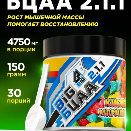 Bcaa порошок 2-1-1 аминокислоты комплексные для спорта. Спортивное питание BIGSNT