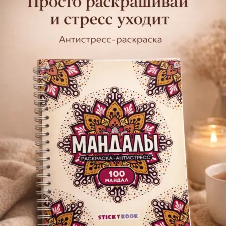 Раскраска антистресс взрослая для девочек, Мандалы. Каталог Магазина
