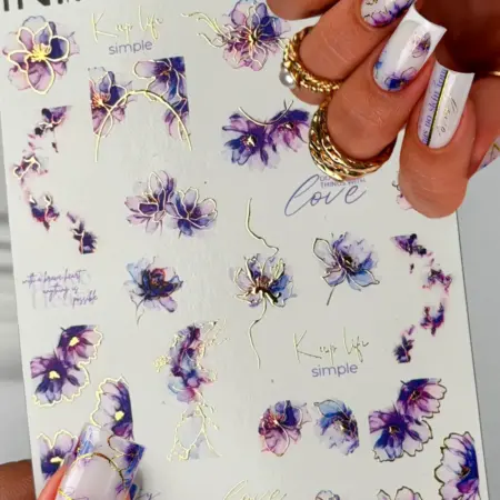 Слайдеры наклейки для ногтей летние цветы. NAILS MARKET