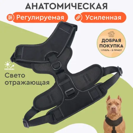 Шлейка для собак средних крупных пород анатомическая. MiloPets