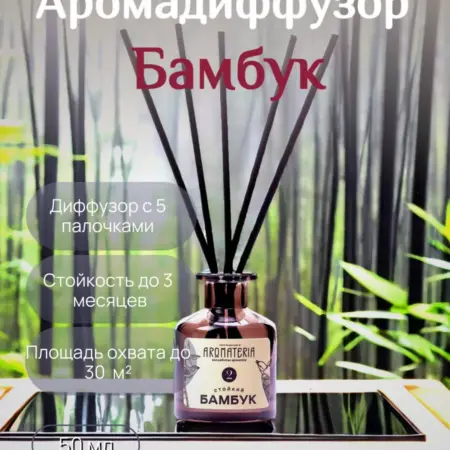 Диффузор для дома "Стойкий Бамбук" 50 мл. Aromateria