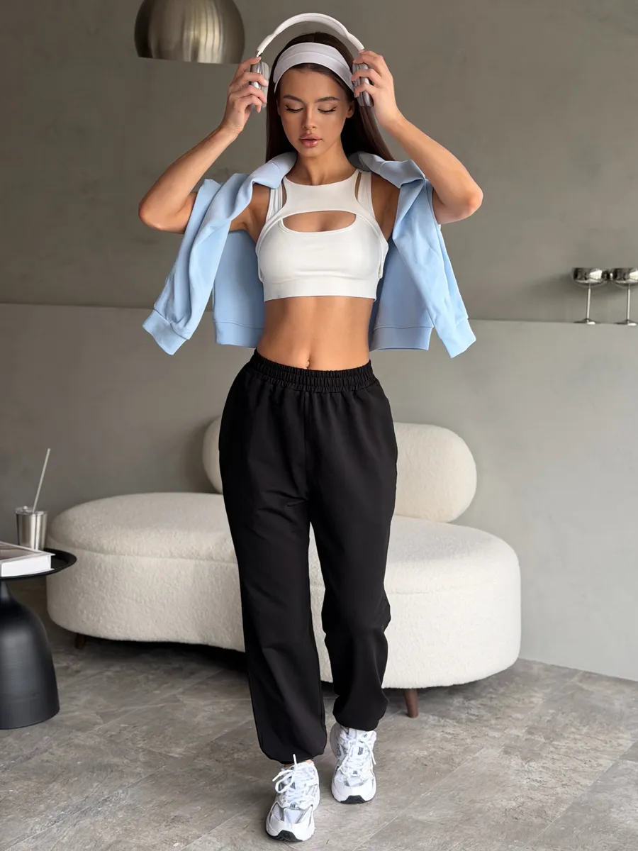 Брюки широкие спортивные оверсайз на резинке. DK COLLECTION