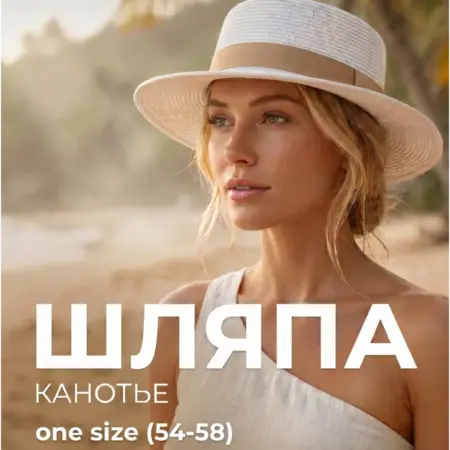 Шляпа пляжная летняя канотье. Интернет Революция