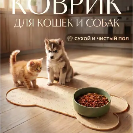 Коврик под миску и лоток для животных впитывающий. Интернет Революция